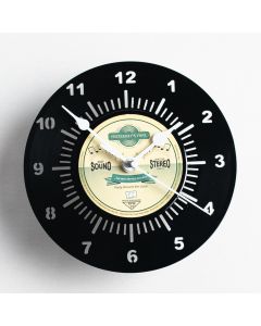 Vinyl Desk Clock with Stand Yellow/Green 18cm
