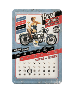 Nostalgic-Art Medium Sign Calendar Best Garage 20x30cm