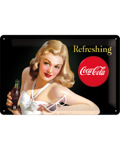 Nostalgic-Art Medium Sign Coca-Cola - Beauties black/white - Refreshing 20x30cm