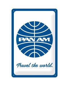 Nostalgic-Art Medium Sign Pan Am - Travel The World 20x30cm