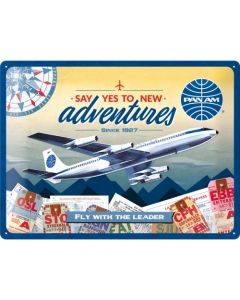 Nostalgic-Art Large Sign Pan Am New Adventures 30x40cm