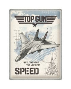 Nostalgic-Art Large Sign Top Gun Jet 30x40cm 