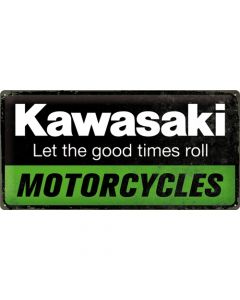 Nostalgic-Art Long Sign Kawasaki Motorcycles 25x50cm