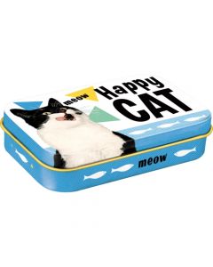 Nostalgic-Art Pet Treat Storage Tin - Happy Cat 6x9.5x2cm