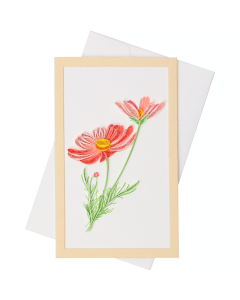 Quilled Framed Standing Greeting Card Peachy Duo 7.5x12.5cm