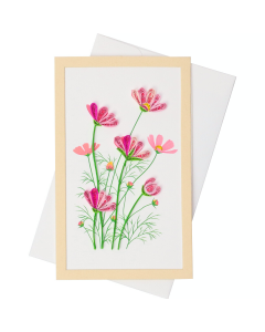 Quilled Framed Standing Greeting Card Pink Daisy 7.5x12.5cm