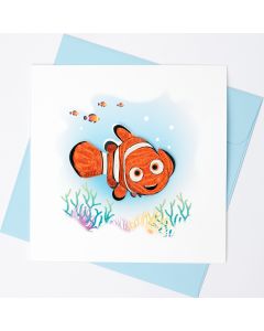 Quilled Greeting Card Clown Fish 15x15cm