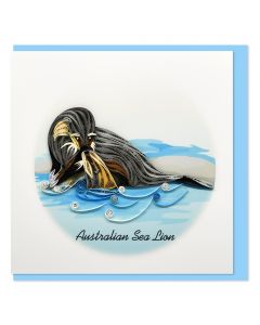 Quilled Greeting Card Sea Lion 15x15cm