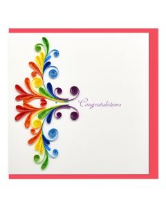 Quilled Greeting Card Congratulations 15x15cm