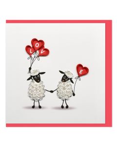 Quilled Greeting Card Love - Sheep 15x15cm