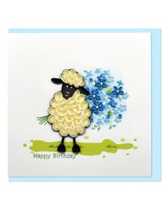 Quilled Greeting Card Happy Birthday Sheep 15x15cm
