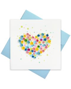 Quilled Greeting Card Pastel Heart 15x15cm