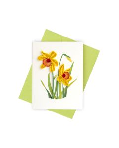 Quilled Mini Greeting Card Daffodils 8.5x6.4cm