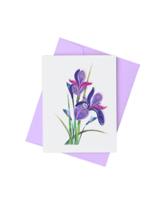Quilled Mini Greeting Card Irises 8.5x6.4cm