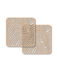 2pc Wooden Coasters 10x10cm - Fern