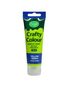 Crafty Colour Acrylics Paint 75ml Yellow Green