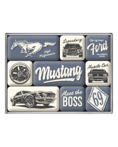 Nostalgic-Art Magnet Set Ford Mustang The Boss