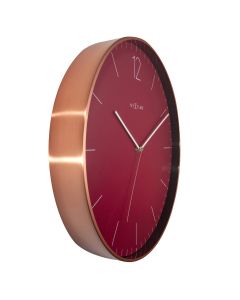 NeXtime Very Essential Wall Clock 40cm Wine & Copper