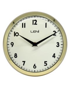 Leni Metal School Wall Clock 23cm - Gold